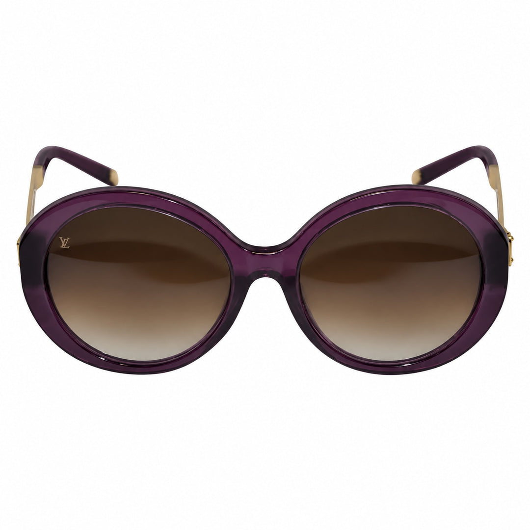 Louis Vuitton Deep Irresendent Purple Sunglasses with Gold Hardware Accent