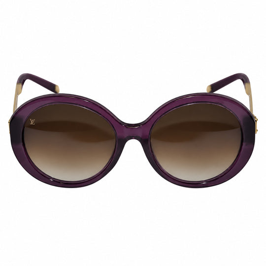Louis Vuitton Deep Irresendent Purple Sunglasses with Gold Hardware Accent