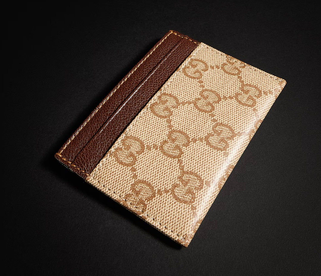 Gucci GG Supreme Card Case Brown