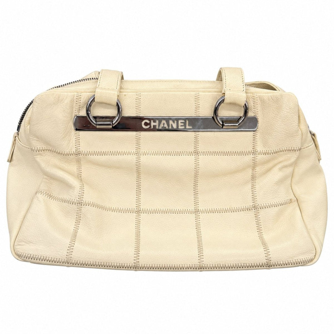 Chanel Ivory Caviar Leather Chocolate Bowler Bag - Handbags - Jawns on Fire Sneakers & Shoes