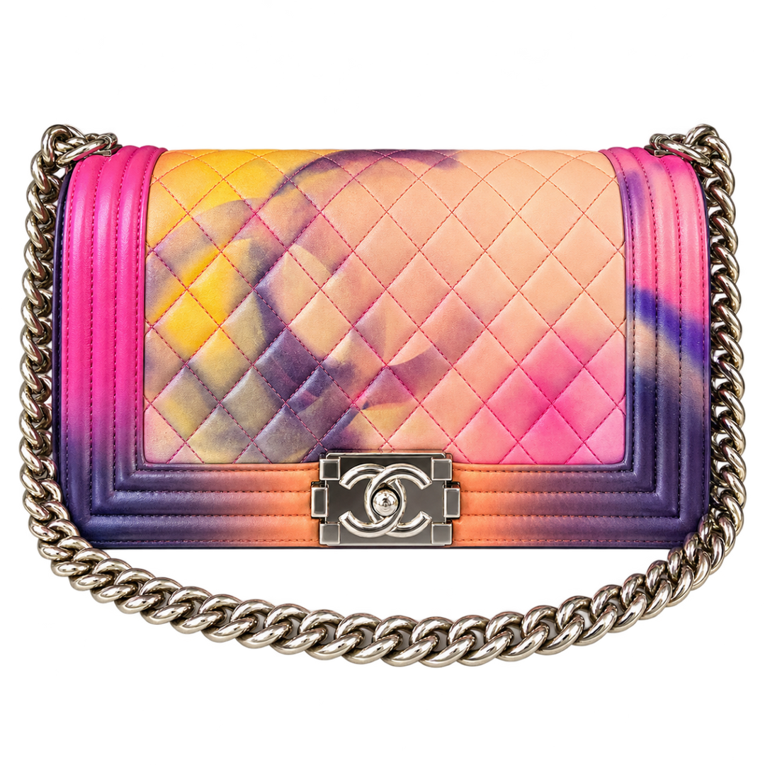 Chanel Medium Flower Power Boy Bag Multicolor Watercolor Gradient Lambskin W/ Silver-Tone Hardware - Handbags - Jawns on Fire Sneakers &amp; Shoes