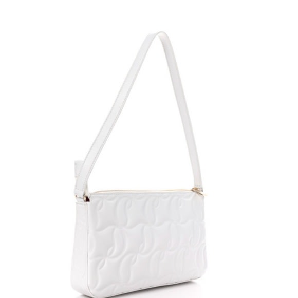 Chic White Christian Louboutin Embossed Shoulder Bag - Handbags - Jawns on Fire Sneakers & Shoes