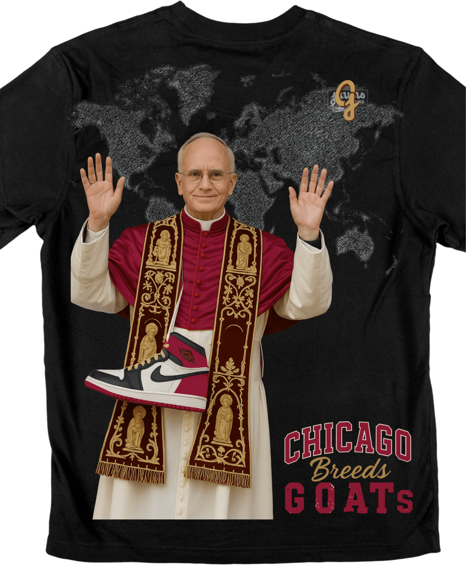 Chicago Breeds GOATS Pope Leo XIV - Original Jawns - Black T-Shirt - T-Shirt - Jawns on Fire Sneakers & Shoes