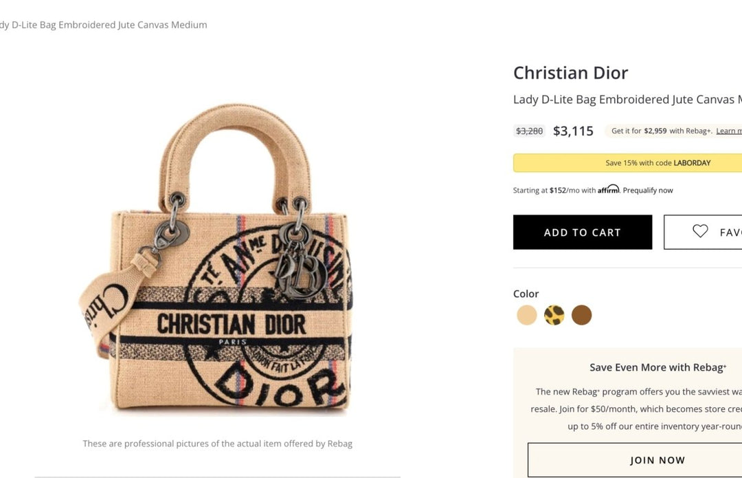 Christian Dior Lady D-Lite Bag Embroidered Jute Canvas Medium - Handbags - Jawns on Fire Sneakers &amp; Shoes