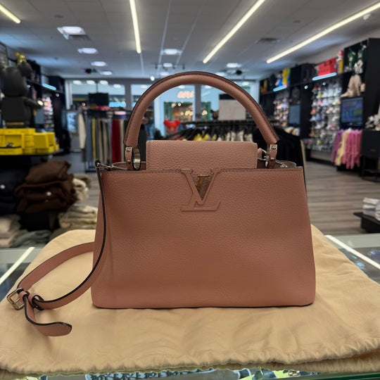 Louis Vuitton Pink Capucines Bag Leather MM Satchel - AH0177
