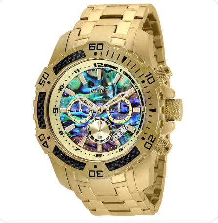 Invicta Pro Diver SCUBA Men's Watch w/ Abalone Dial - 51mm, Gold 25094