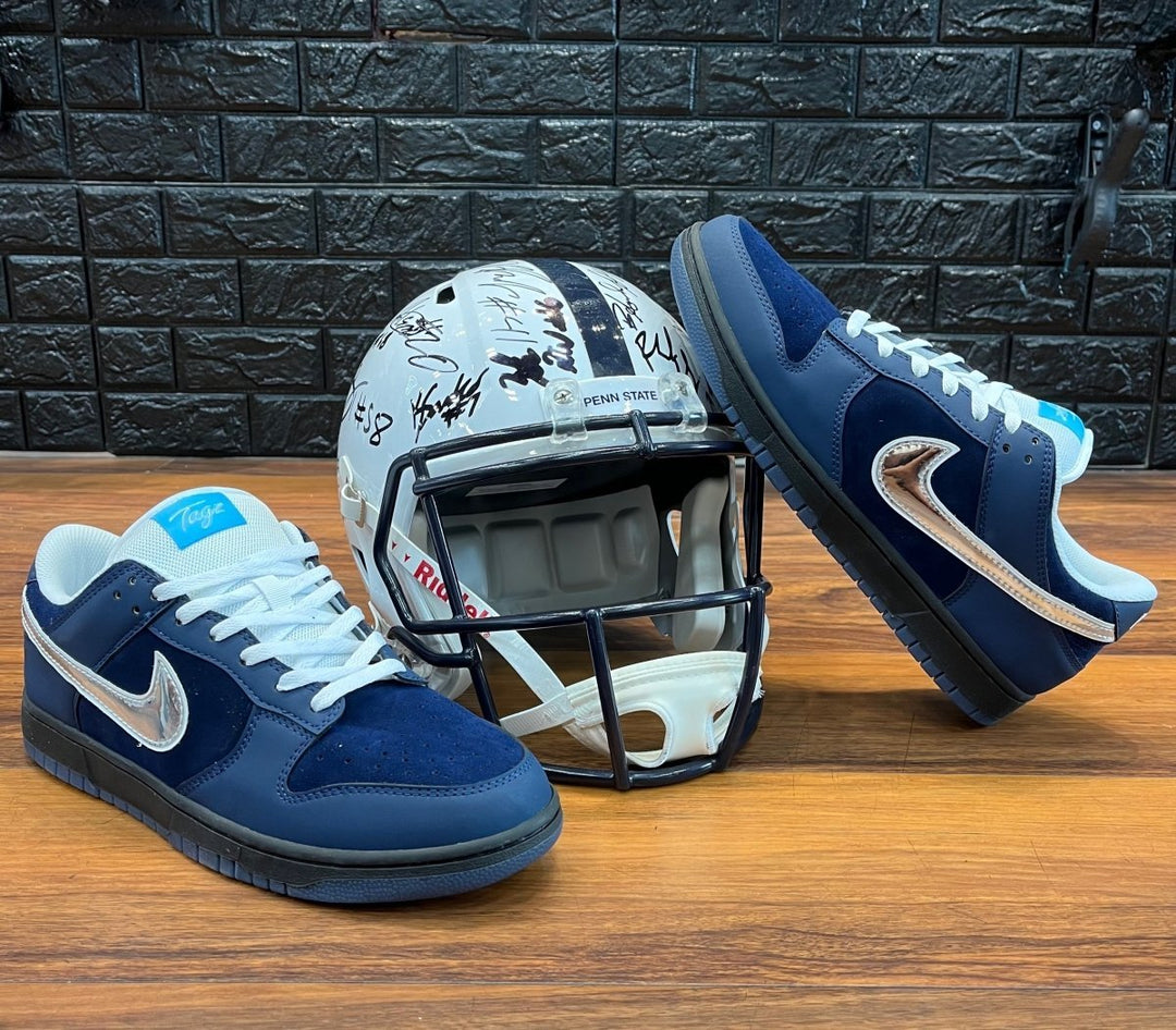 Custom PSU FTBL Navy Sneaker - Ready Now - Low Sneaker - Jawns on Fire Sneakers & Shoes