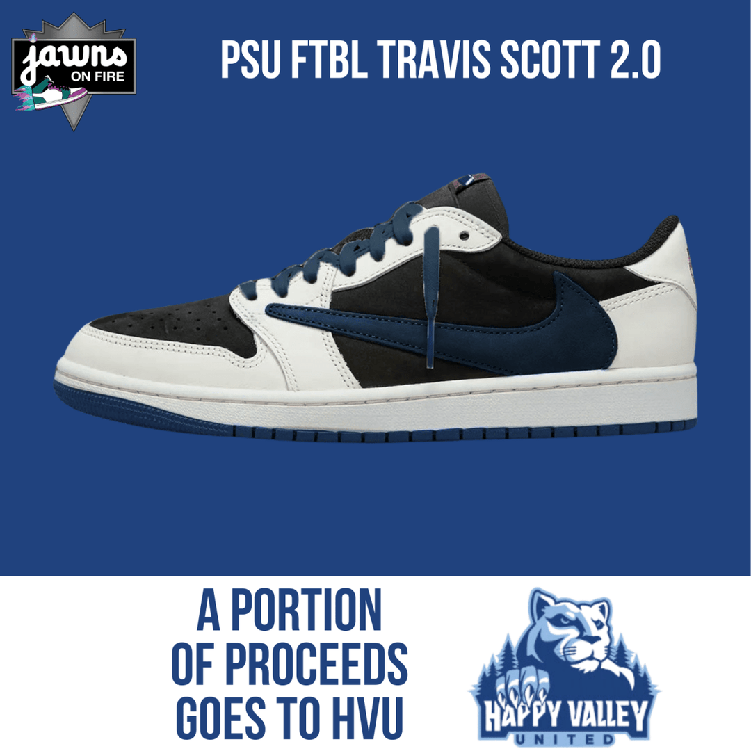 Custom Travis Scott Penn State Sneaker 2.0 - Pre - Order - Low Sneaker - Jawns on Fire Sneakers & Shoes