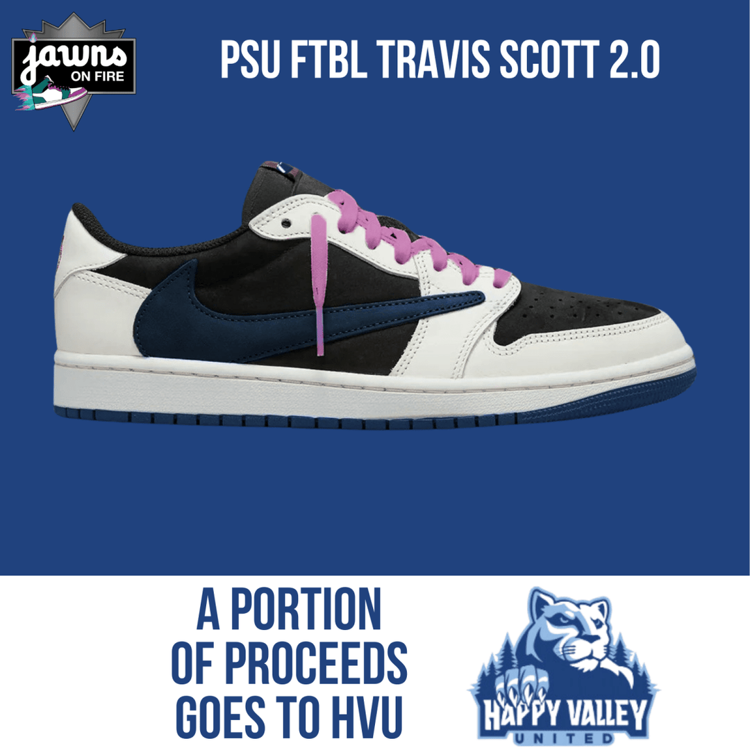 Custom Travis Scott Penn State Sneaker 2.0 - Pre - Order - Low Sneaker - Jawns on Fire Sneakers & Shoes