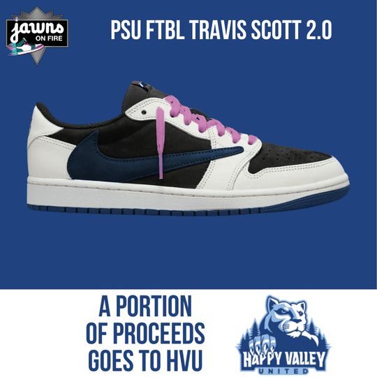 Custom Travis Scott Penn State Sneaker 2.0 - Pre - Order - Low Sneaker - Jawns on Fire Sneakers & Shoes
