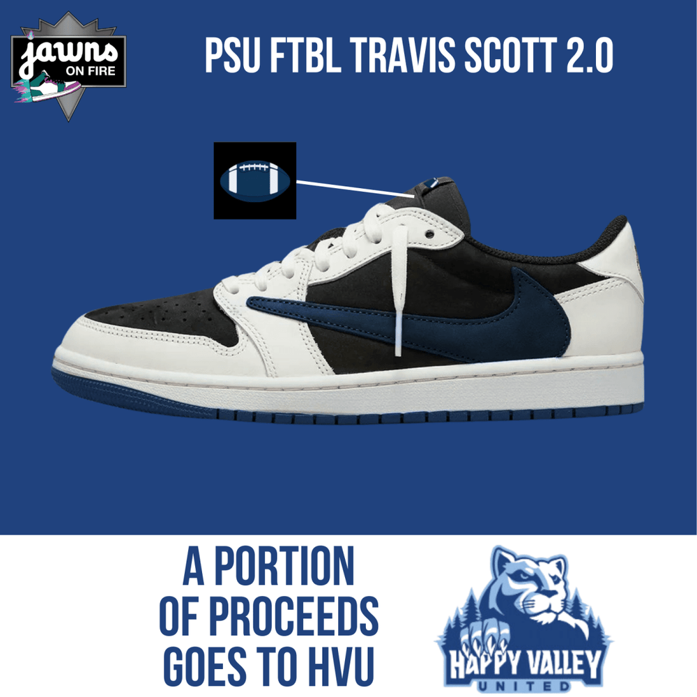 Custom Travis Scott Penn State Sneaker 2.0 - Pre - Order - Low Sneaker - Jawns on Fire Sneakers & Shoes