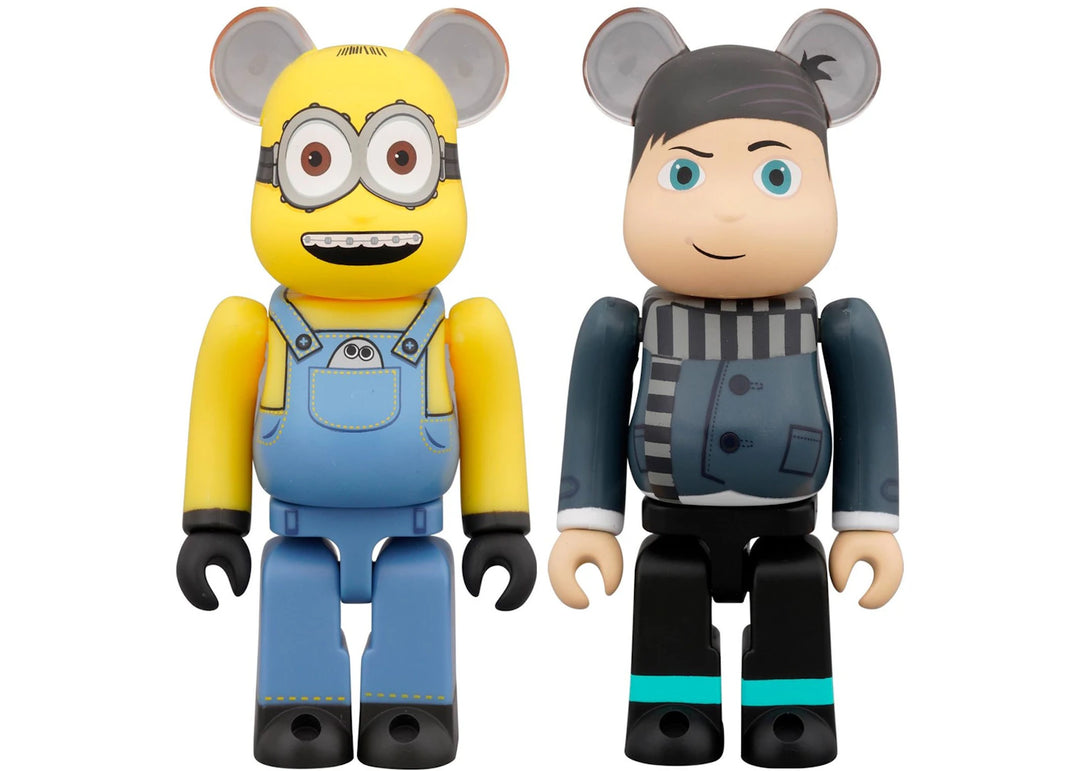 Bearbrick x Minions Otto &amp; Young Gru 100% 2-Pack