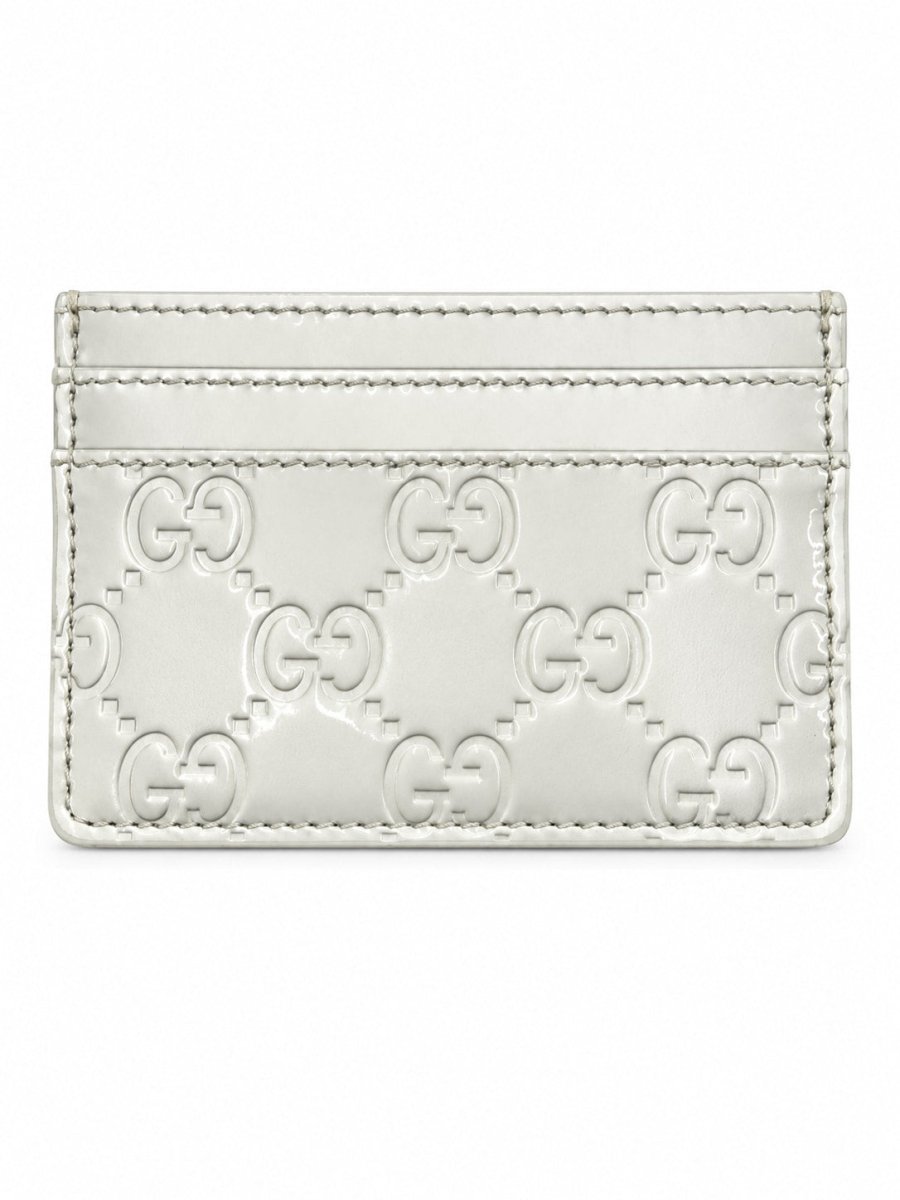 D Gucci Silver and Monogram Leather Card Holder - Handbags - Jawns on Fire Sneakers &amp; Shoes