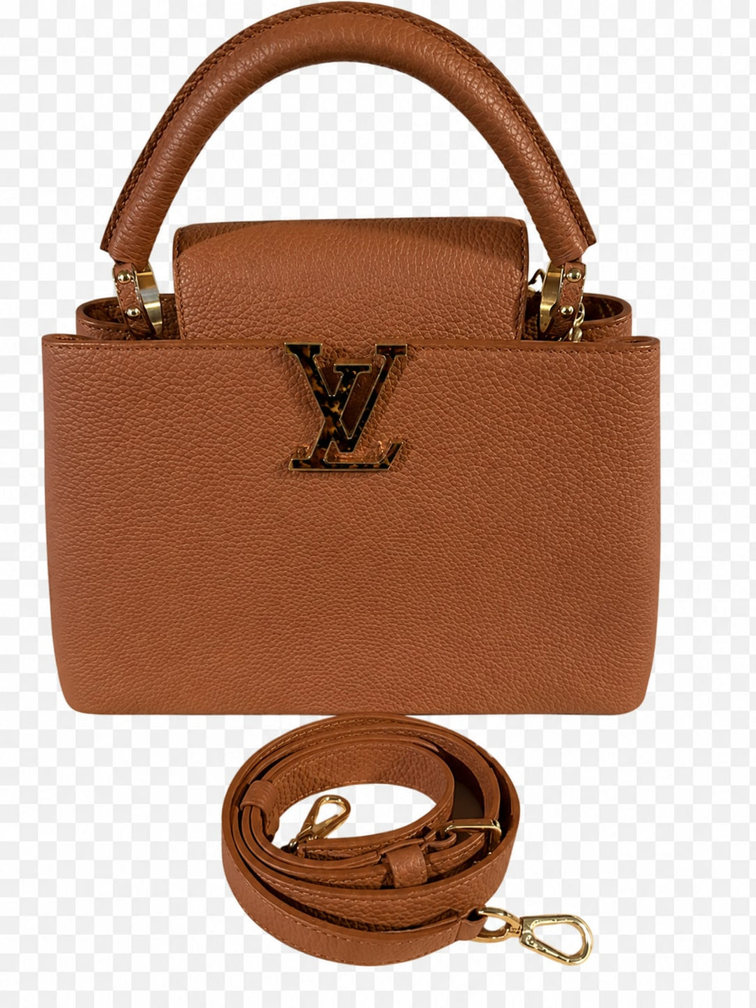 Louis Vuitton Capucine BB Taurillon Leather Shoulder Cognac
