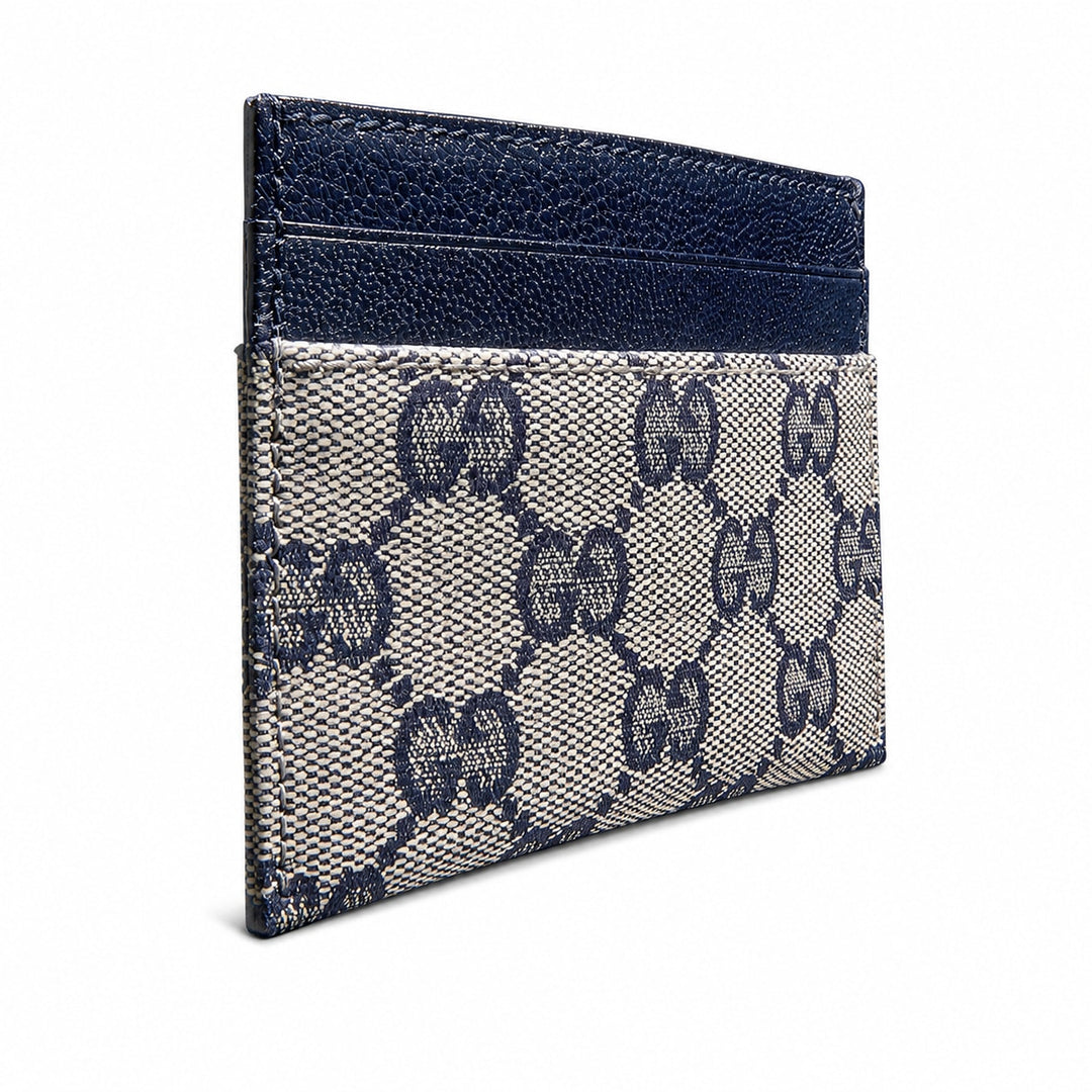 Gucci GG Supreme Card Case Navy
