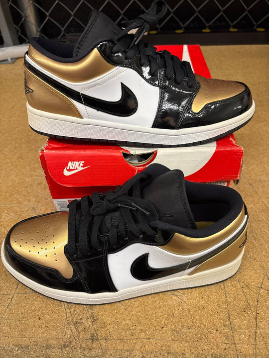 Jordan 1 Low Black And Gold Mens 9 Used Rep Box