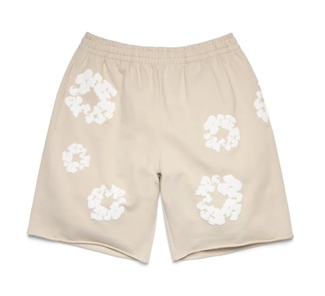 Denim Tears Cotton Wreath Sweatshorts Cream - Clothing - Mens - Jawns on Fire Sneakers & Shoes