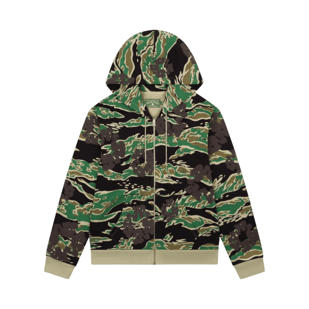 Denim Tears Denim Tears Green Camo Cotton Wreath Zip Hoodie Long Denim Tears Denim Tears Green Camo Cotton Wreath Zip Hoodie Long