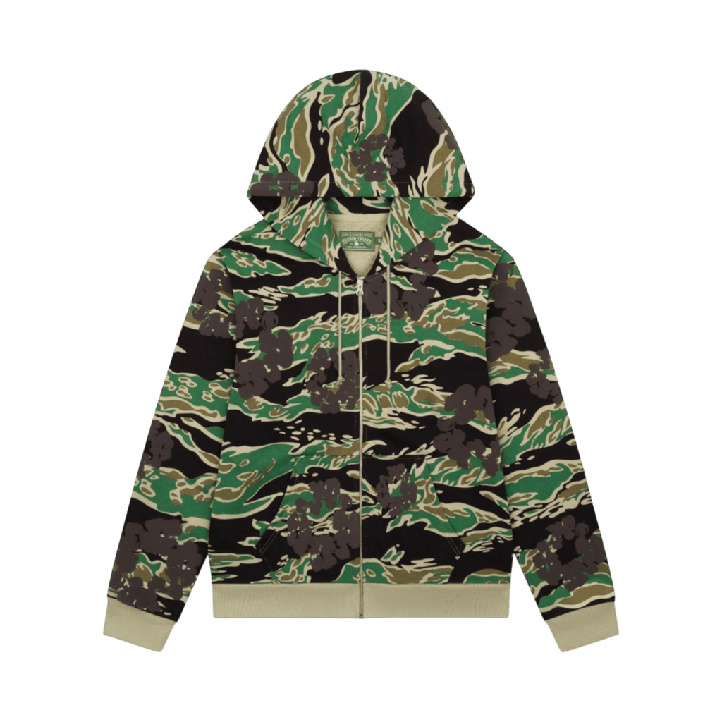 Denim Tears Denim Tears Green Camo Cotton Wreath Zip Hoodie Denim Tears Denim Tears Green Camo Cotton Wreath Zip Hoodie