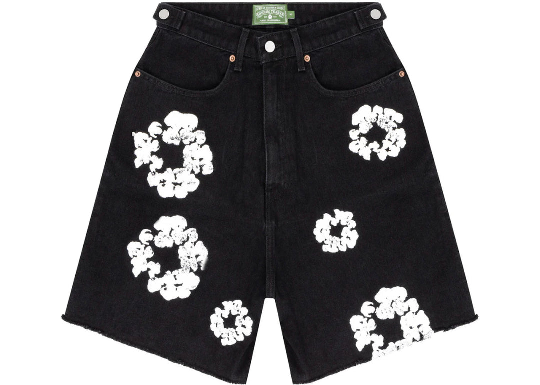 Denim Tears The Cotton Wreath Jean Short Black - Clothing - Mens - Jawns on Fire Sneakers & Shoes