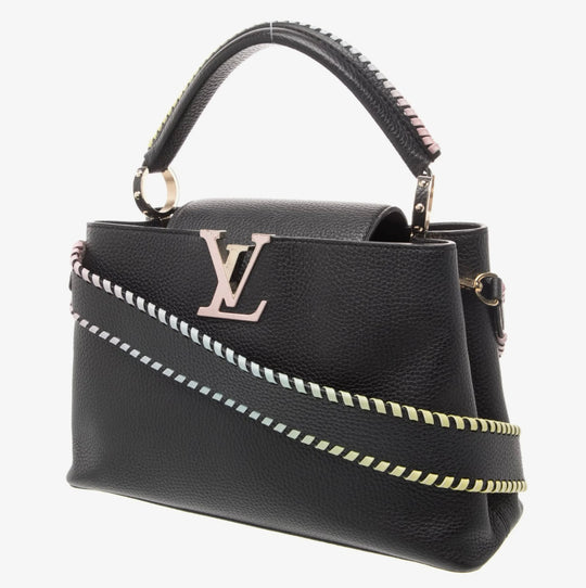 Louis Vuitton Capucine BB Black Taurillon Leather with Silver Handle