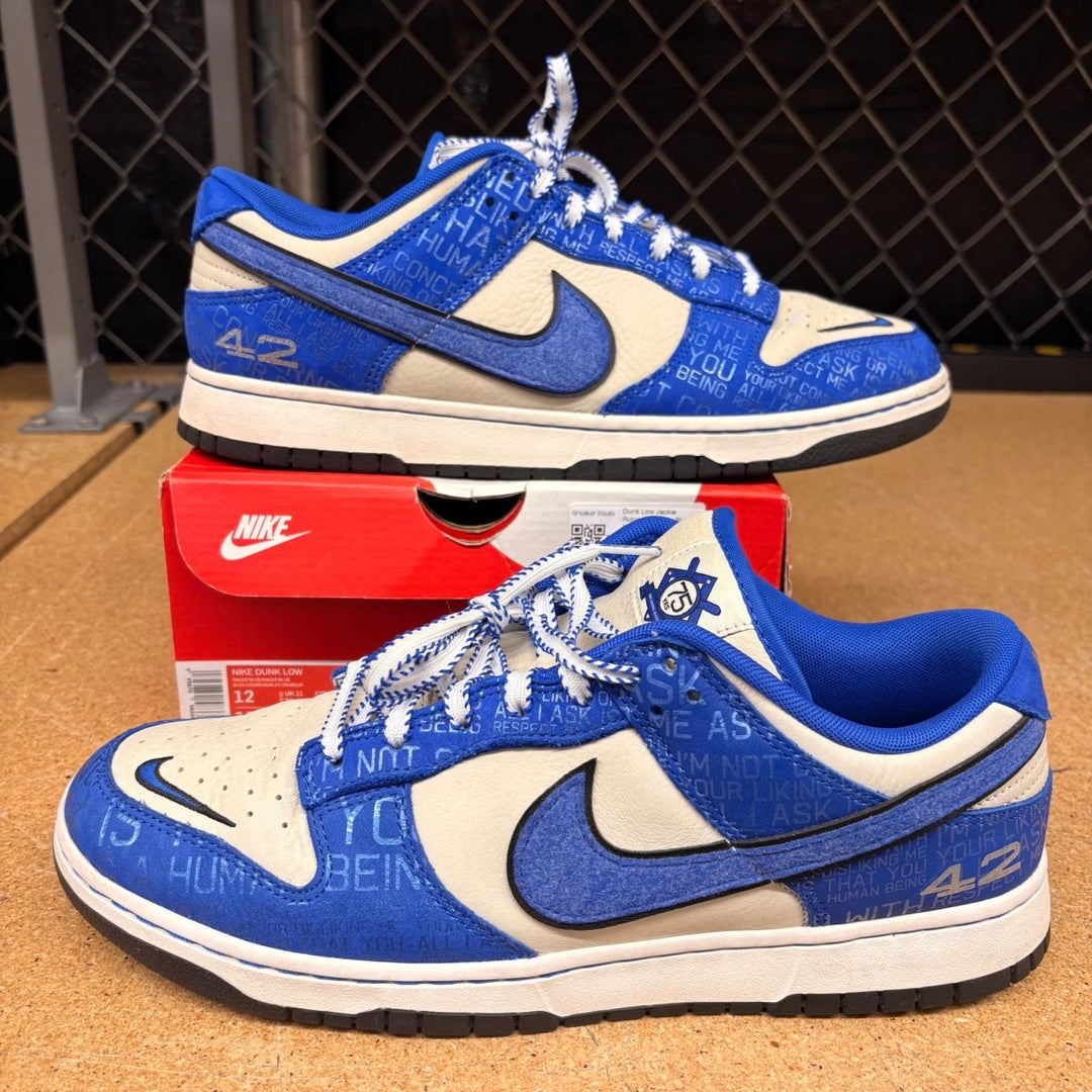 Dunk Low Jackie Robinson Hyper Blue (Men 12) Used - Sneakers - Jawns on Fire Sneakers &amp; Shoes