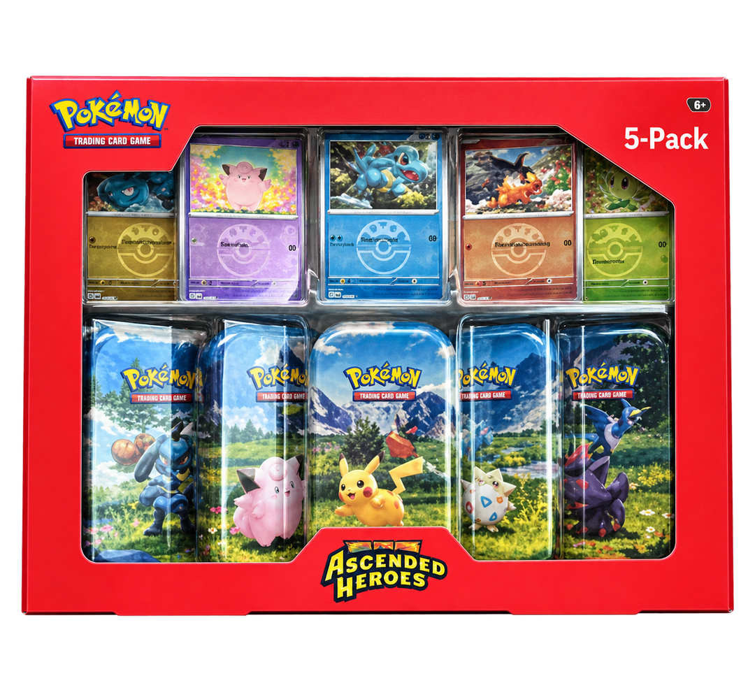 2025 Pokémon Mega Evolution Ascended Heroes 5 Pack Tin