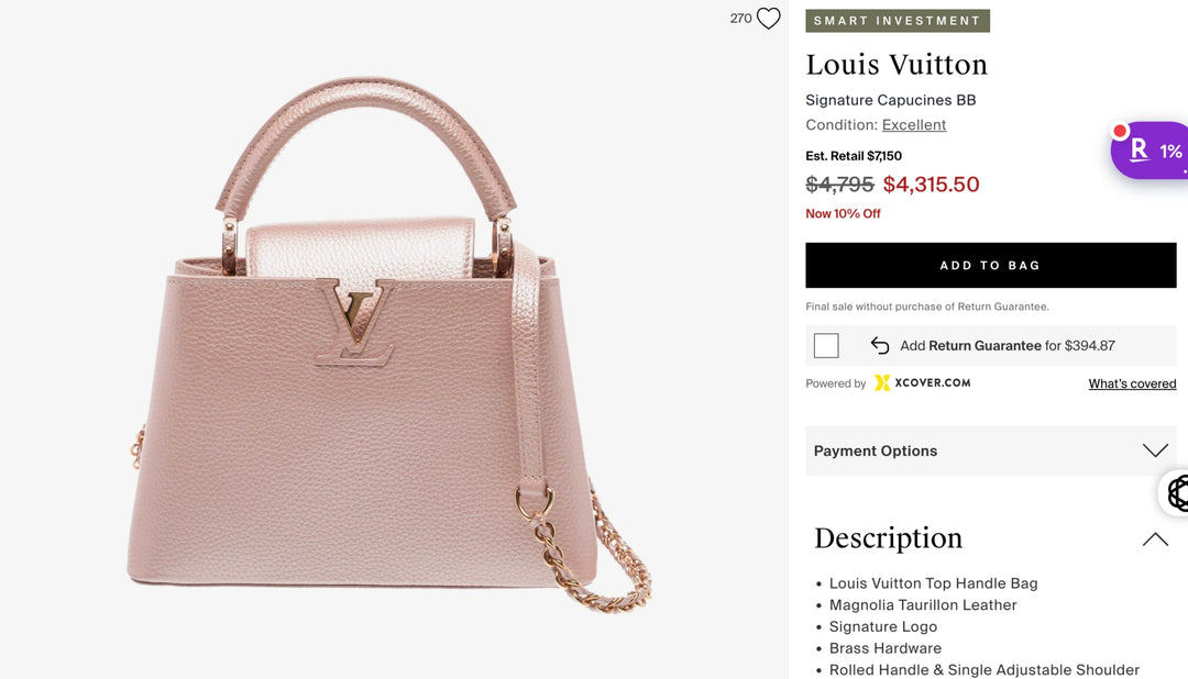 Louis Vuitton Capucines BB Pink Metallic Taurillon Leather Top Handle Bag