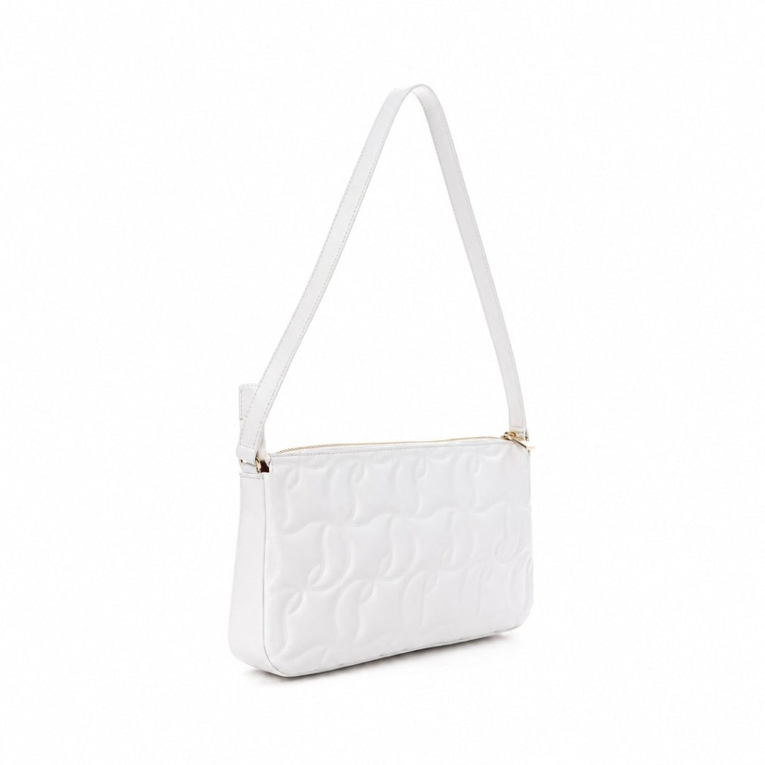 E Chic White Christian Louboutin Embossed Shoulder Bag - Handbags - Jawns on Fire Sneakers & Shoes