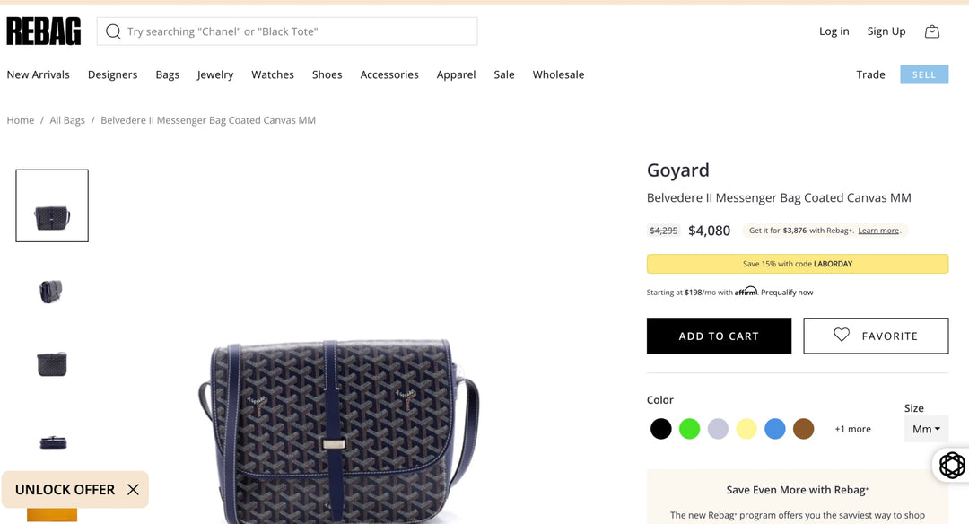 Goyard MM Belvédère Messenger Navy Crossbody Bag