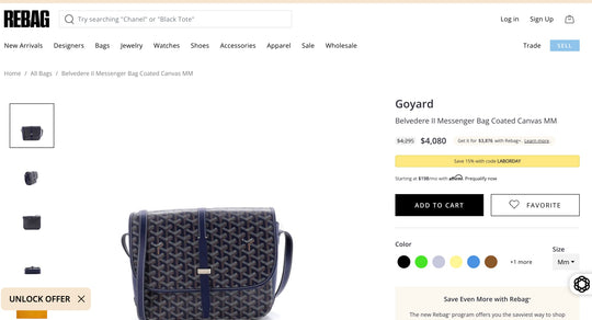 Goyard MM Belvédère Messenger Navy Crossbody Bag