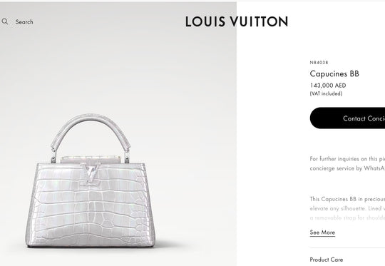 Louis Vuitton Crocodile Capucines BB Silver