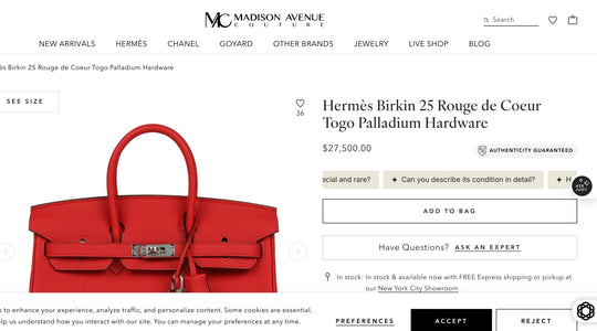 Hermès Birkin 25 Rouge de Coeur Togo Palladium Hardware