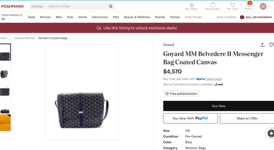 Goyard MM Belvédère Messenger Navy Crossbody Bag