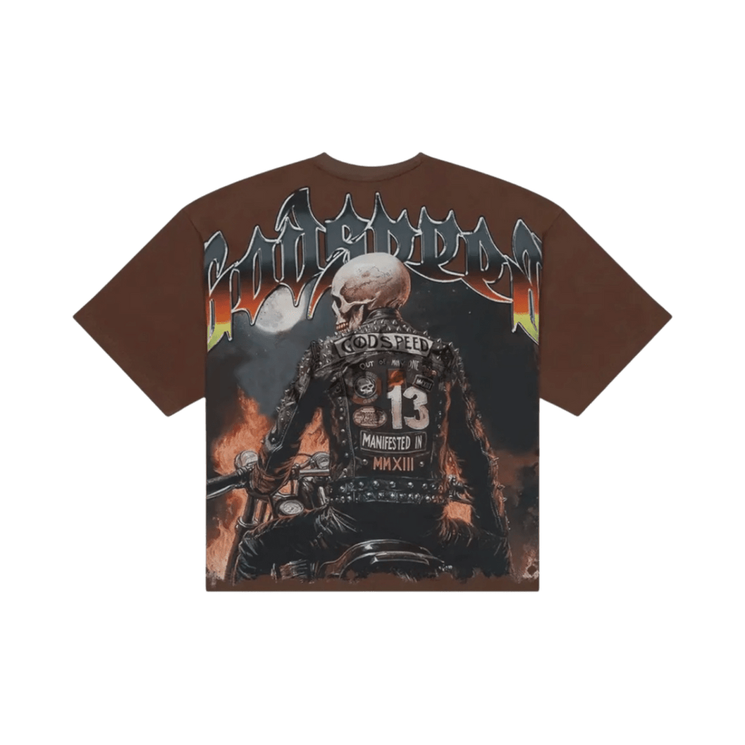 Godspeed Brown Biker T-Shirt - T-Shirt - Jawns on Fire Sneakers & Shoes