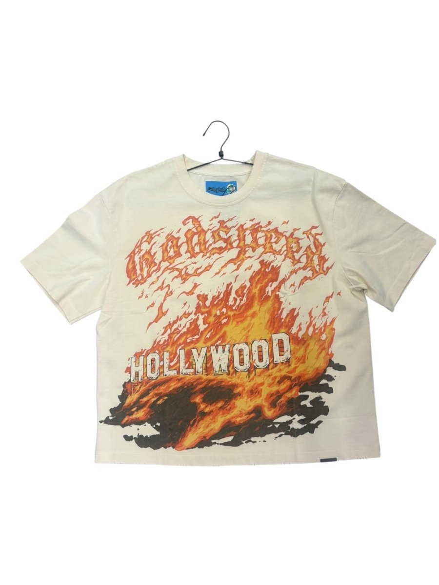Godspeed Hollywood Inferno II NG T-Shirt (Bone) - Clothing - Mens - Jawns on Fire Sneakers & Shoes