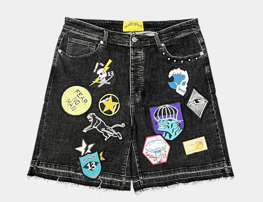 Godspeed Patchwork Cargo Shorts Black Denim - Clothing - Mens - Jawns on Fire Sneakers & Shoes