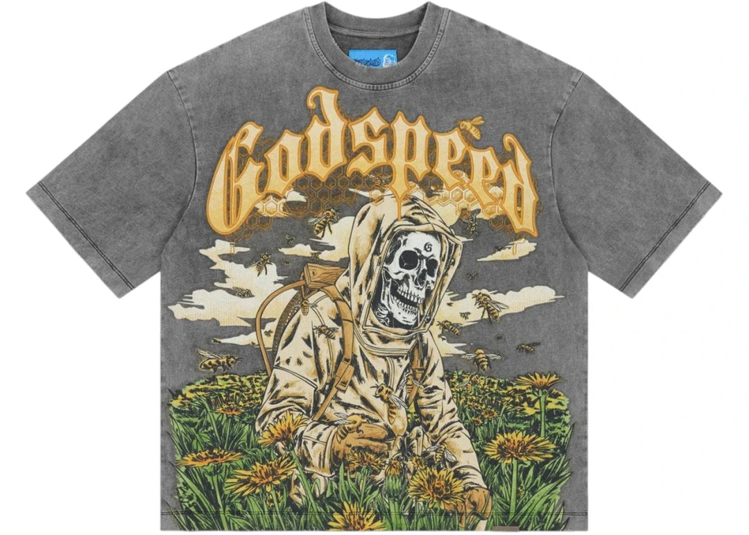 Godspeed Save the Bees II T-shirt Grey Wash - Clothing - Mens - Jawns on Fire Sneakers & Shoes