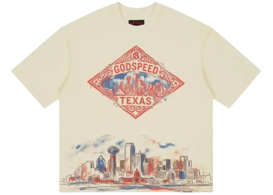 Godspeed Texas Skyline T-shirt Bone - Clothing - Mens - Jawns on Fire Sneakers &amp; Shoes