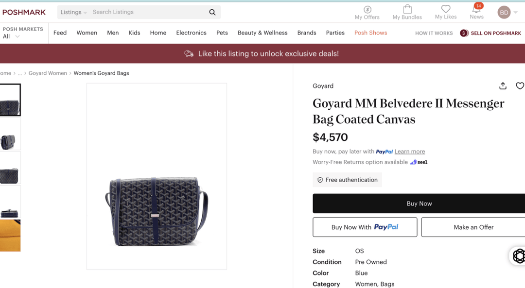 Goyard MM Belvédère Messenger Navy Crossbody Bag - Handbags - Jawns on Fire Sneakers &amp; Shoes