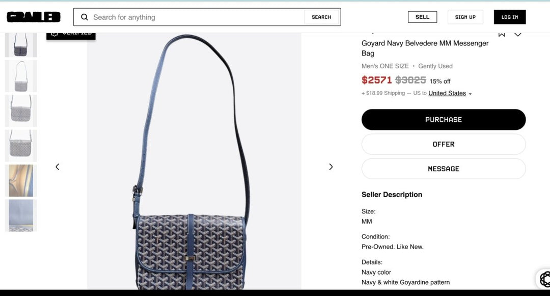 Goyard PM Belvédère Messenger Navy Crossbody Bag - Handbags - Jawns on Fire Sneakers &amp; Shoes
