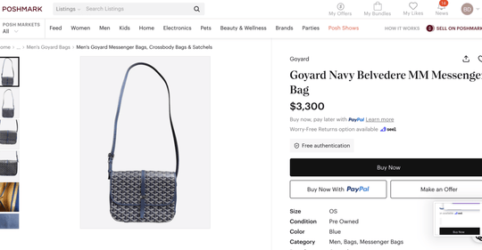 Goyard PM Belvédère Messenger Navy Crossbody Bag - Handbags - Jawns on Fire Sneakers &amp; Shoes