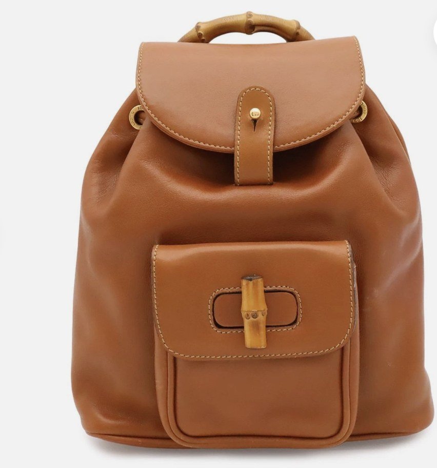 Gucci Bamboo Brown Leather Mini Backpack - Handbags - Jawns on Fire Sneakers &amp; Shoes