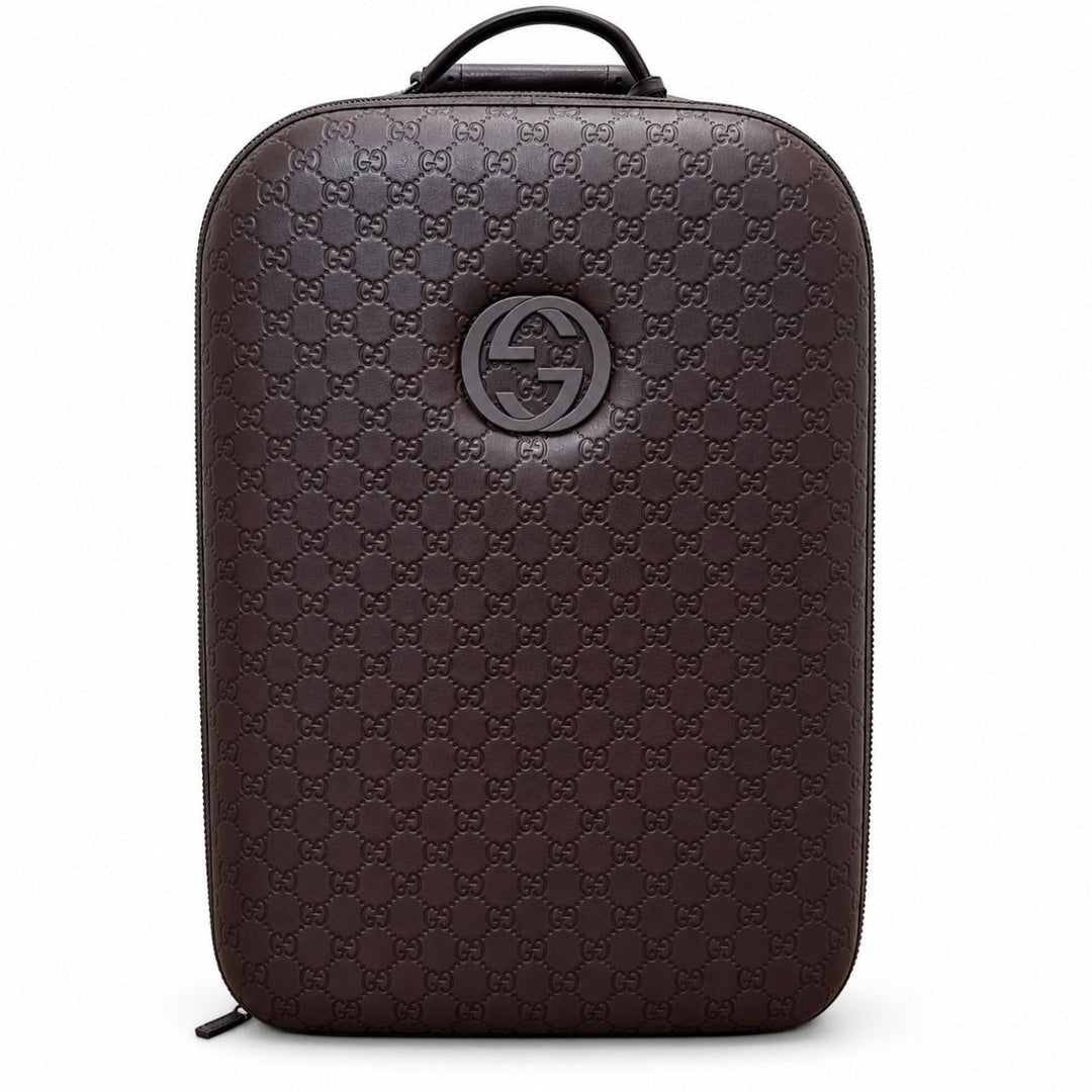 Gucci GG Imprimé Dark Brown Leather Trolley Backpack - Handbags - Jawns on Fire Sneakers &amp; Shoes