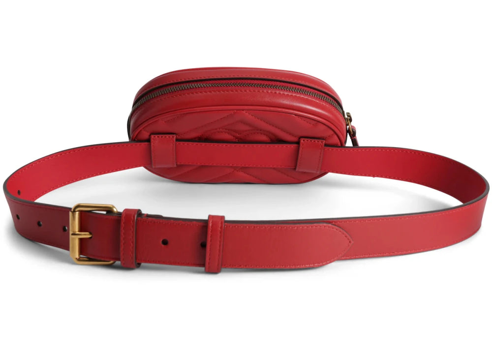 Gucci GG Marmont Belt Bag Matelasse Hibiscus Red - Handbags - Jawns on Fire Sneakers & Shoes