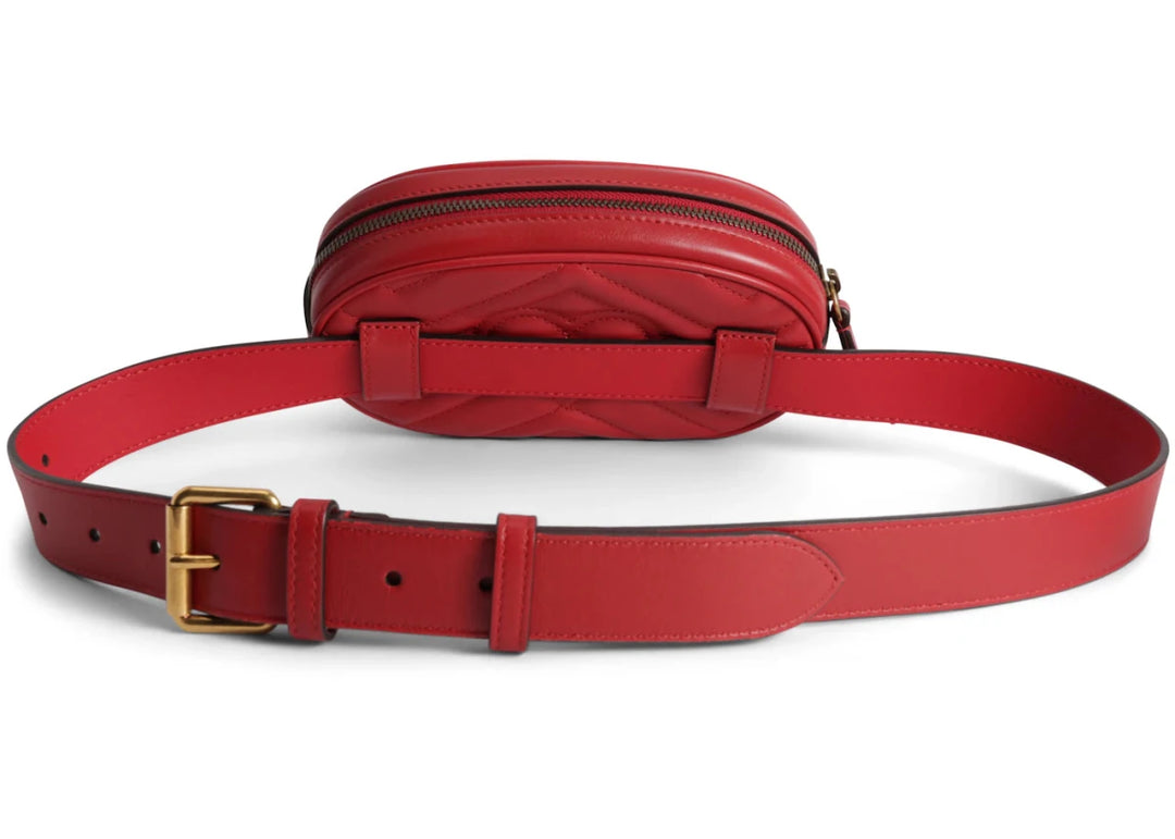 Gucci GG Marmont Belt Bag Matelasse Hibiscus Red - Handbags - Jawns on Fire Sneakers & Shoes