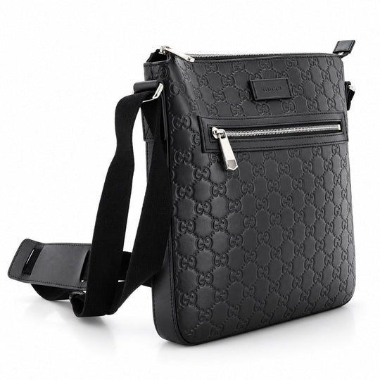 Gucci Guccissima Signature Messenger Bag Black - Handbags - Jawns on Fire Sneakers &amp; Shoes