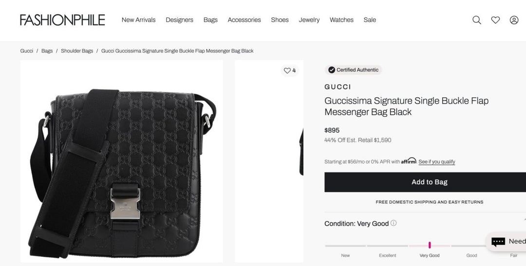 Gucci Guccissima Single Buckle Black Leather Messenger Bag - Handbags - Jawns on Fire Sneakers &amp; Shoes