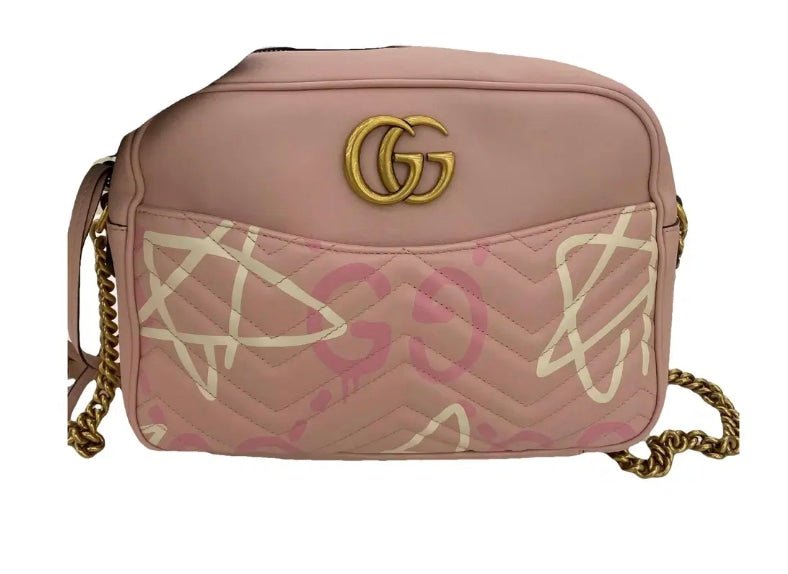 Gucci Marmont Zip Around Shoulder Bag GG Small Pastel Pink - Handbags - Jawns on Fire Sneakers &amp; Shoes