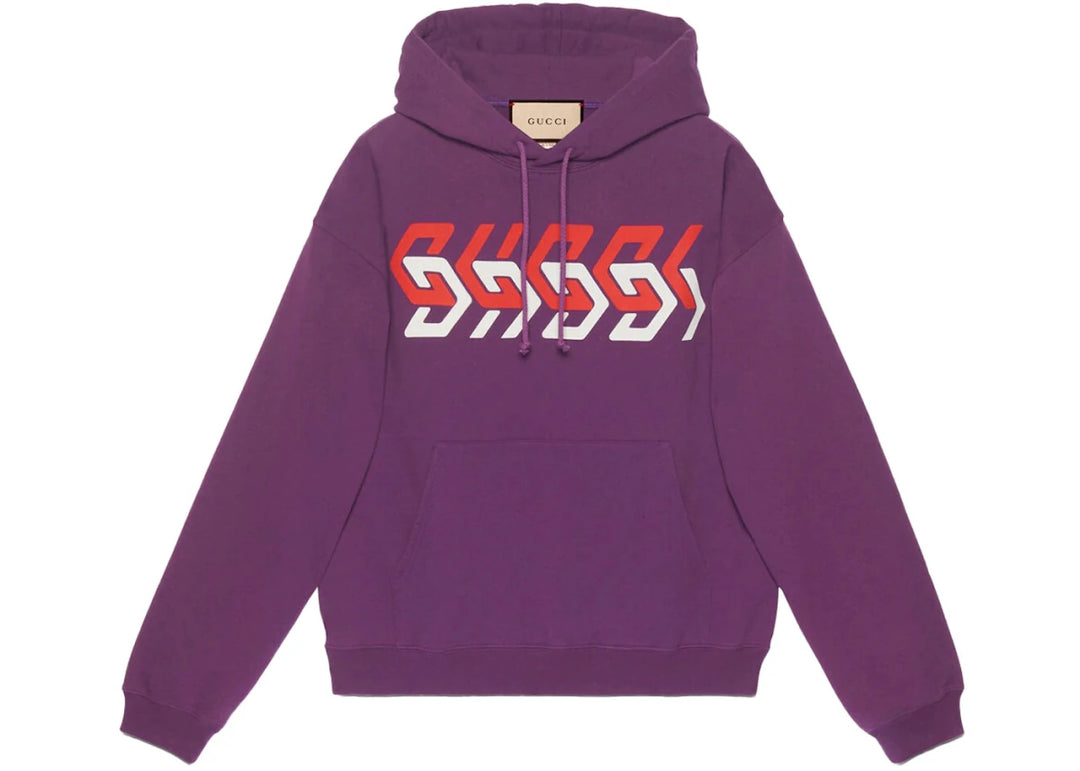 Gucci Mirror Logo-Print Hoodie Purple/Red/White - Clothing - Mens - Jawns on Fire Sneakers & Shoes